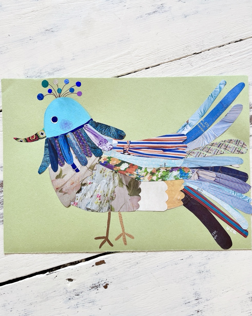 幸せの青い鳥をイメージし、自分なりに解釈して作った作品